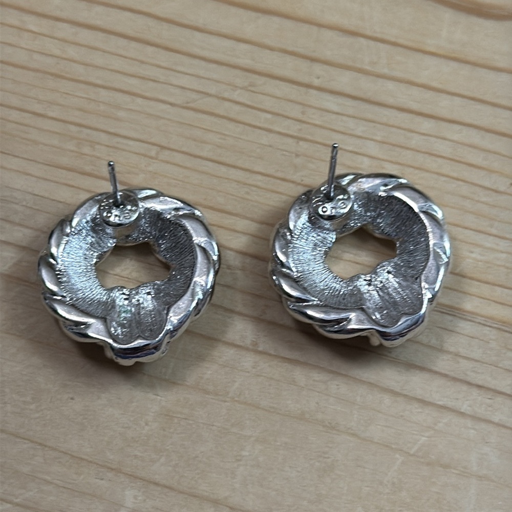 Monet Silver Braided Earrings - Picture 6 of 6